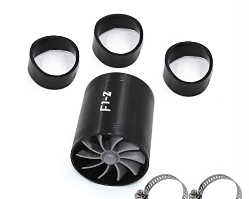 2.5" F1-Z Car Air Intake Turbonator , Dual Fan Turbine Super Gas Fuel Saver Turbo (Black)