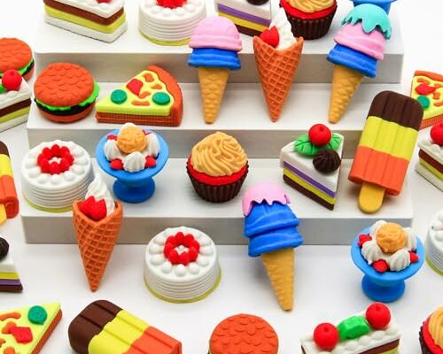 34 pcs Food Erasers for Kids Classroom Prizes, Puzzle Erasers 3D Take Apart Food Pencil Erasers for Student Rewards, Class Treasure Box,Game Rewards,Party Favors