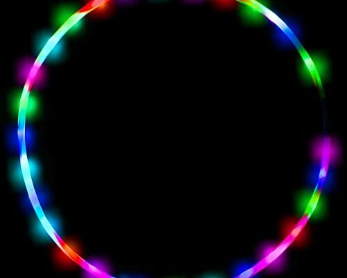 36 Inches LED Glow Hoola Hoop for Adults, Large Exercise Glow Adjustable Hoola Dance Hoops, Children Fitness Circle in Bulk for Games, Dance, Gymnastics (Green)