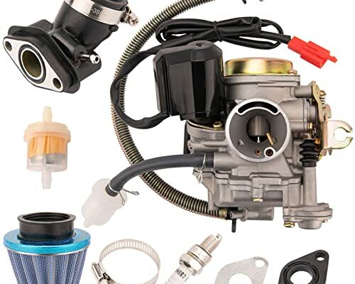 50CC Carburetor 4 Stroke GY6 High Performance 139QMB Carburetor for 49cc 50cc Scooter Moped PD18J Carb Engine, 50 cc Carburetor, 50cc Moped Carburetor + Intake Manifold by LOYPP