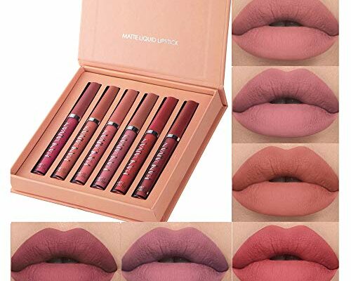 6Pcs Matte Liquid Lipstick Makeup Set, Matte liquid Long-Lasting Wear Non-Stick Cup Not Fade Waterproof Lip Gloss (Set B)