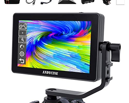 ANDYCINE A6 Plus V2 6" Touch Screen Camera Field Monitor Bundle - Full HD 1920x1080, 4K HDMI Input, 3D LUT, Waveform, Focus Assist with Battery, Carry Case & Sunshade