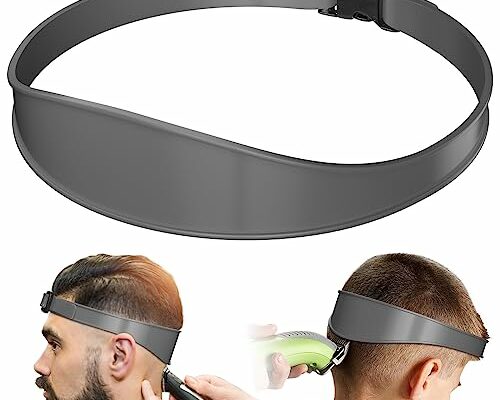 AOMGD Adjustable Hair Trimming Guide and Neckline Shaving Template,DIY Self Haircutting System, Shaving and Keeping a Clean and Straight Neck Hairline,Easy Use Tool Soft Portable (Grey)