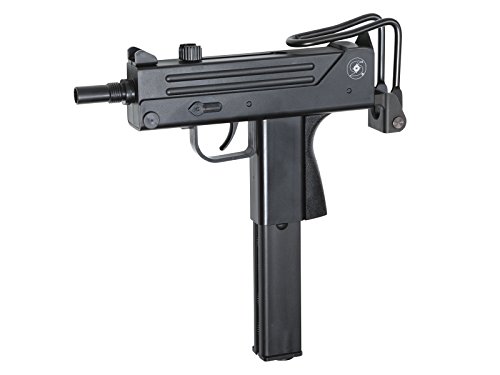 ASG Cobray Ingram M11 Airgun, Black, CO2 Powered, Semi-Auto, 0.177 Caliber Steel BB, 2.5 Joule Energy, Collapsible Stock