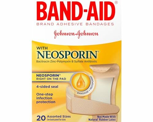 Band-Aid - 5570 Brand Bandages with Neosporin Antibiotic Ointment, Assorted Sizes, 20 ct