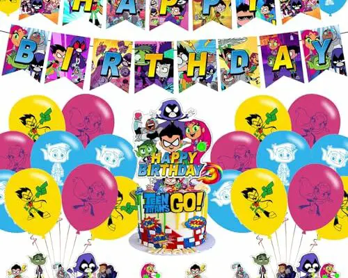 Birthday Party Decoration, Include Theme Birthday Banner, Cake Topper, Latex Balloons for Fans Birthday Party Supplies