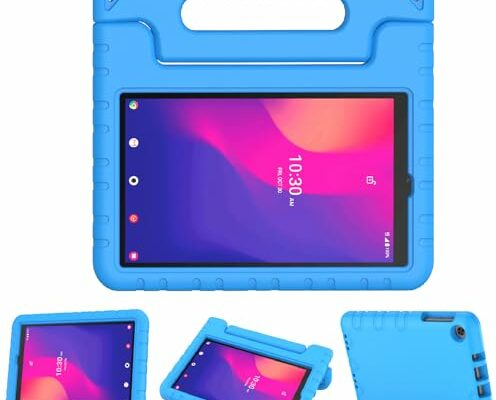 BMOUO Kids Case for Alcatel Joy Tab 2 8” 2020 (Model 9032Z), Shockproof Convertible Handle Stand Metroby t-Mobile Alcatel Joy Tab 2 Tablet Case - Blue