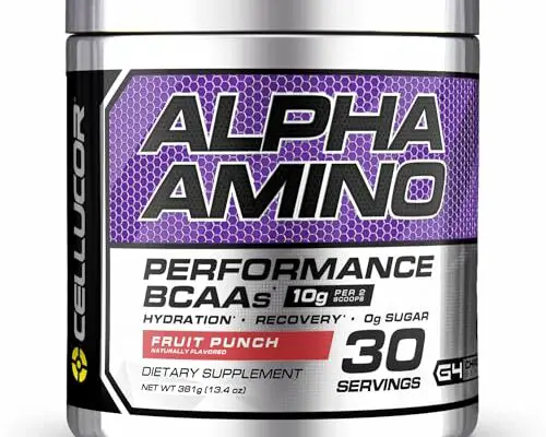 Cellucor Alpha Amino EAA & BCAA Powder | Branched Chain Essential Amino Acids + Electrolytes | Fruit Punch | 30 Servings