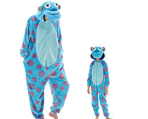 COSUSKET Snug Fit Unisex Adult Onesie Pajamas, Flannel Cosplay Animal One Piece Halloween Costume Sleepwear Homewear