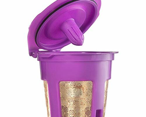 DI ORO MaxBrew Keurig Reusable K Cup Coffee Filter – For Keurig 1.0 and 2.0 Coffee Brewers - 24K Gold Small Refillable Coffee Filter - Fits K200, K300/K350/K360, K450/K460, K500/K550/K560 (Purple)