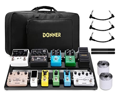 Donner Guitar Pedal Board Case DB-3 Aluminium Pedalboard 20'' x 11.4'' x 4'’ with Bag