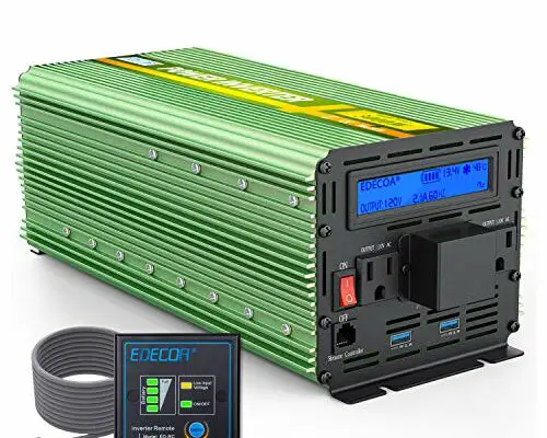 EDECOA 3000 Watt Power Inverter DC 12V to AC 110V 120V for Car Truck RV with LCD Display and Remote Controller