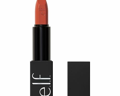 e.l.f. O Face Satin Lipstick, Richly Pigmented, Nourishing & Long-Lasting Creamy Lipstick, Infused With Jojoba, Vegan & Cruelty-Free, Vocal