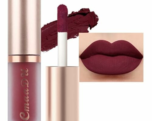 evpct 6Pcs Plum Wine Red Silky Velvet Matte Liquid Lipstick Lip Gloss Set for Women Long Lasting 24 Hours Color Stay Lipstick labiales matte larga duracion mate 24 horas originales 09#