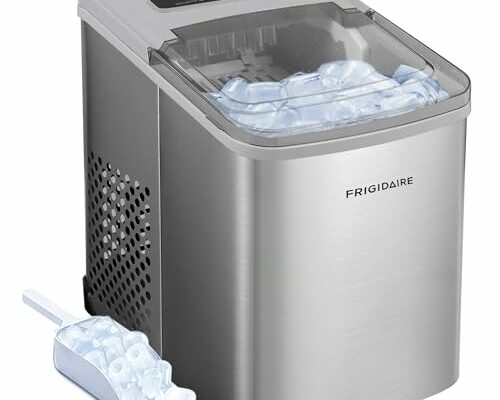 Frigidaire Countertop Ice Maker, Compact Machine, 26 lbs per day, Stainless