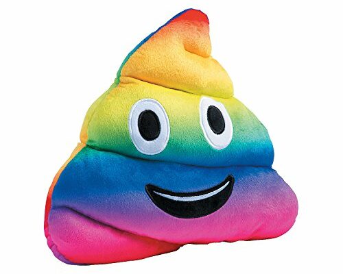 Fun Express Rainbow Emoji Poop Pillow Soft Plush