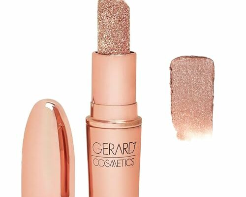 Gerard Cosmetics Glitter Lipstick (Hollywood Blvd) | Nude Pink Lipstick with Sparkling Metallic Glitter | Long Lasting, Smooth Formula | Highly Pigmented Opaque Color | Cruelty Free & Made in USA