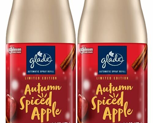 Glade Automatic Spray Refill, Air Freshener for Home and Bathroom, Autumn Spiced Apple, Limited Edition Scent, 6.2 Oz, 2 Count