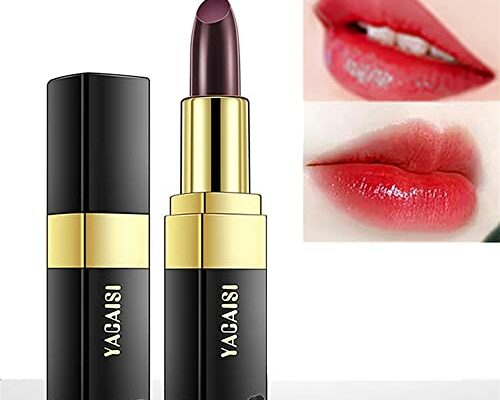 Go Ho Black Magic Lipstick,Magic Color Changing Lipstick,Natural Lip Stain Gloss Moisturizing Long Lasting Lip Balm Labiales Magicos Nutritious Lipstick For Women(Black Rose Changing Red)