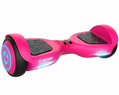 Gotrax Edge Hoverboard with 6.5" LED Wheels & Headlight, Top 6.2mph & 2.5 Miles Range Power by Dual 200W Motor, UL2272 Certified and 50.4Wh Battery Self Balancing Scooters for 44-176lbs Kids Adults(Pink)