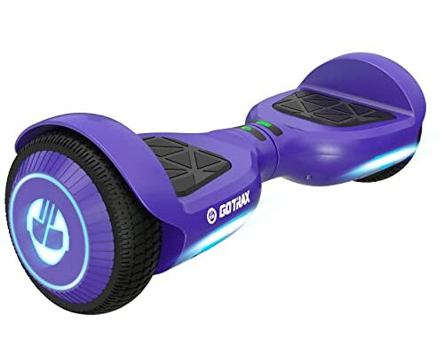 Gotrax Edge Hoverboard with 6.5" LED Wheels & Headlight, Top 6.2mph & 3.1 Miles Range Power by Dual 200W Motor, UL2272 Certified and 50.4Wh Battery Self Balancing Scooters for 44-176lbs Kids Adults(violet)