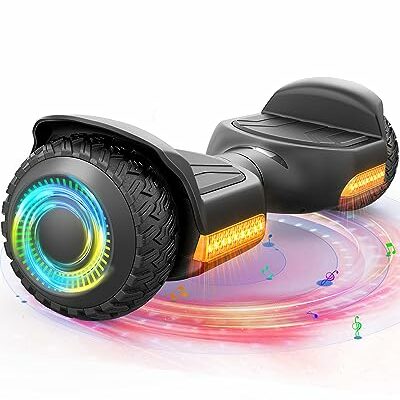 Gyroor Hoverboard New G13 All Terrain Hoverboard with LED Lights & 500W Motor, Self Balancing Off Road Hoverboards with Bluetooth for Kids ages 6-12 and Adults-Black