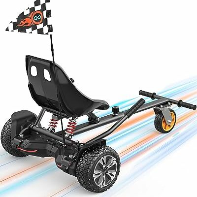 Gyroor K2 Hoverboard Go Kart Attachment for Kids & Adults, Adjustable Frame Length Hoverboard Seat Attachment for 6.5" 8" 10" Hoverboard Self Balancing Scooter