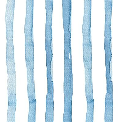 HAOKHOME 96100-1 Stripes Peel and Stick Wallpaper Boho Watercolor Removable Indigo Blue/White Vinyl Self Adhesive Mural 17.7in x 9.8ft