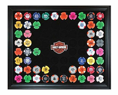 Harley-Davidson Bar & Shield Chip Collector's Frame, Holds 76 Poker Chips 6976