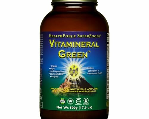 HealthForce SuperFoods Vitamineral Green - Mineral Supplement for Immune & Thyroid Support - Green Powder Supplement with Ingredients from The Land - Gluten-Free & Vegan - 500 Grams