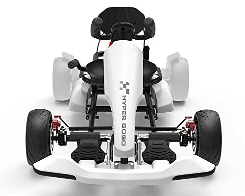 HYPER GOGO Drift GoKart Kit-Hoverboard Attachment,Outdoor Race Pedal Go Cart Car for Kids and Adults (White)