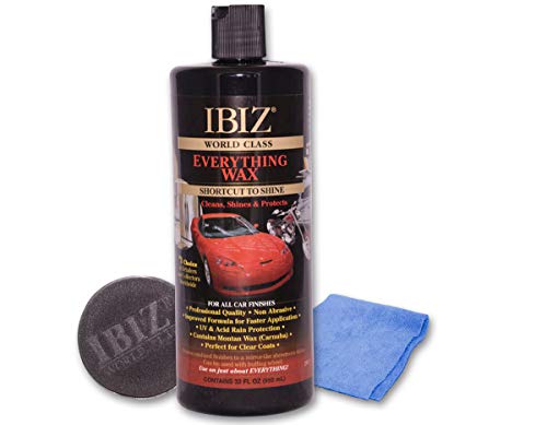 IBIZ® World Class Car Wax - 32oz Professional Grade, Premium Carnauba Car Wax for Ultimate Shine, Deep Gloss and Advanced Protection. Hydrophobic Top Coat - Safe For All Automotive Finishes.