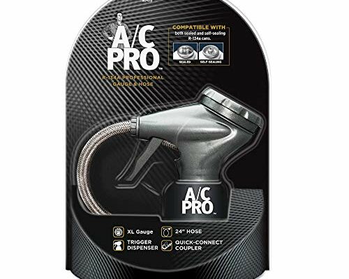 InterDynamics Car Air Conditiioner Gauge and Hose by InterDynamics, A/C Pro Air Conditioner Recharge Gauge and Hose Dispenser for Cars, Trucks, 24 In Hose