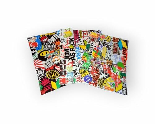 JDM Sticker Bombing Graffiti Wrap Sheet 3 Pcs 10.5" X 7.5" Each #22 (X3Bomz (Vinyl Decals for Car Bumper)