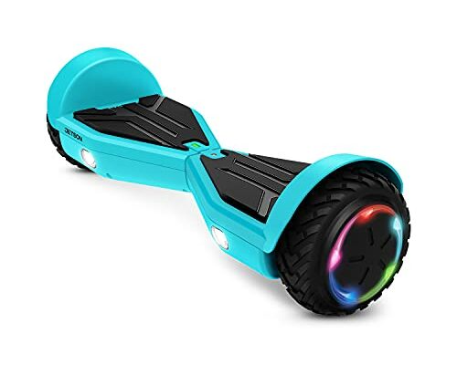 Jetson Hoverboard - Spin Hoverboard with Off-Road All-Terrain Wheels - Hoverboard with Light Up LED Headlights and Wheels - Heavy Duty Self-Balancing Smart Hoverboard (Blue)