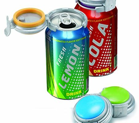 Jokari 2 Click Fizz Keeper Pump and Pour for Standard Size 12oz Cans of Carbonated Beverages. Keep Soda, Seltzer, Beer and More Bubbly and Fizzy, Prevent Spills. Press on Can Cover to Preserve Pop (2)