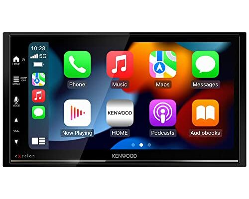 KENWOOD DMX809S eXcelon 6.95-Inch Capacitive Touch Screen, Car Stereo, Wireless and Wired CarPlay and Android Auto, Bluetooth, AM/FM HD Radio, MP3 Player, USB Port, Double DIN, 13-Band EQ, SiriusXM