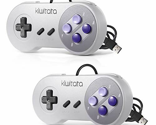 KIWITATA 2X Classic SNES USB Controller for Retro Gamings, Super NES Wired USB Joypad Game Controller for Windows PC Mac Raspberry Pi