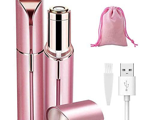 LAIKME Facial Hair Removal for Women, Mini Hair Remover, Electric Razor Shaver Portable Bikini Epilator for Lips, Chin, Armpit, Peach Fuzz, Fingers, Neck, Cheek and USB Rechargeable (Pink)