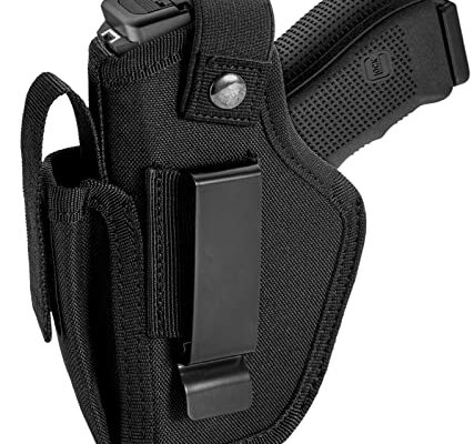 LandFoxtac Gun Holster for Pistols 9mm 380 45ACP, IWB/OWB Concealed Carry Pistol Holsters with Mag Pouch for Men/Women, CCW Right & Left Hand Gun Holder Fits Glock S&W M&P Sig