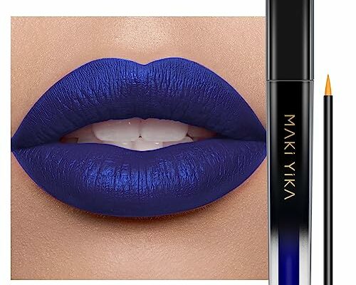 MAKI YIKA Dark Blue Lipstick for Women Color Stay Long Lasting Lipsticks, No Smudge Matte Liquid Lipstick Transferproof Cruelty-Free Lip Color | CHARM BLUE