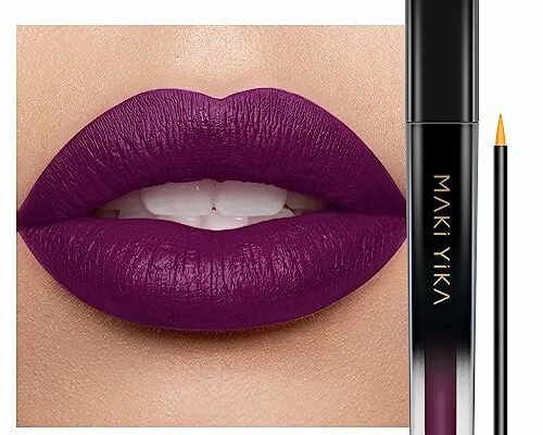 MAKI YIKA Dark Purple Lipstick for Women Color Stay Long Lasting Lipsticks, No Smudge Matte Liquid Lipstick Transferproof Cruelty-Free Lip Color, GOTHIC PLUM