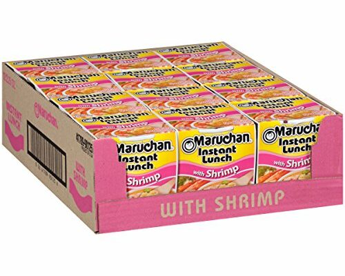 Maruchan Instant Lunch Shrimp, Ramen Noodle Soup, Microwaveable Meal, 2.25 Oz, 12 Count