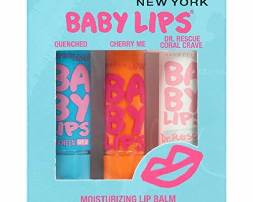 Maybelline New York Baby Lips Moisturizing Lip Balm 3-pack, Lip Care Essentials, 3 Shades