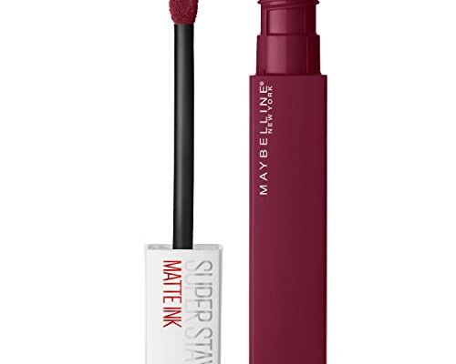 Maybelline Super Stay Matte Ink Liquid Lipstick Makeup, Long Lasting High Impact Color, Up to 16H Wear, Founder, Cranberry Red, 1 Count