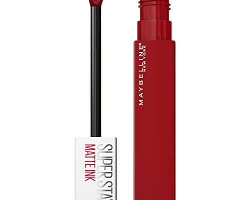 Maybelline Super Stay Matte Ink Liquid Lipstick Makeup, Long Lasting High Impact Color, Up to 16H Wear, Exhilarator, Ruby Red, 1 Count