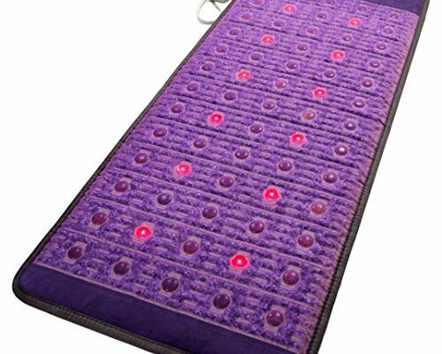 MediCrystal Far Infrared Amethyst Mat - Natural Agates + Photon Red Lights - FDA Registered Manufacturer - Negative Ion - FIR Heating Pad (Midsize 60" L x 24" W)