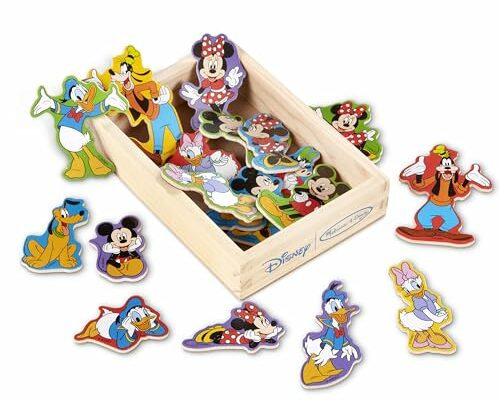 Melissa & Doug Wooden Mickey Mouse Character Magnets (20 pcs) - Cute Fridge Magnets For Toddlers Ages 2+