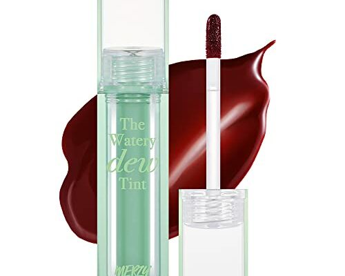 MERZY The Watery Dew Tint | High Pigment Color, Watery Glossy Texture, Long-Lasting, Vivid Color | #16 BLOODY SPELL, 0.14 fl oz