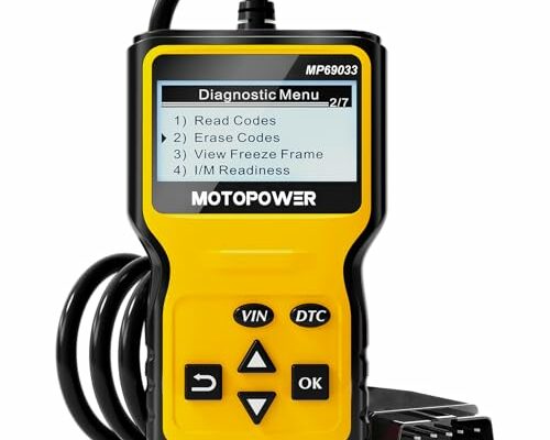 MOTOPOWER MP69033 Car OBD2 Scanner Code Reader Engine Fault Scanner CAN Diagnostic Scan Tool for All OBD II Protocol Cars Since 1996, Yellow